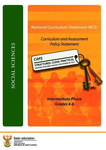 Curriculum And Assessment Policy Statement SOCIAL SCIENCES