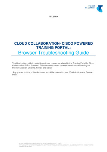 CLOUD COLLABORATION- CISCO POWERED TRAINING PORTAL: Browser . - Telstra