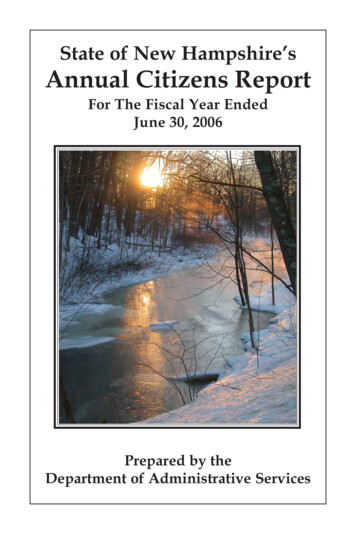 State Of New Hampshire's Annual Citizens Report - NH