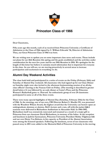 Princeton Class Of 1966 - Reunion Technologies