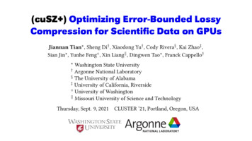(cuSZ )Optimizing Error-Bounded Lossy Compression For Scientific Data .