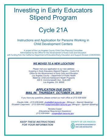 Investing In Early Educators Stipend Program Cycle 21A