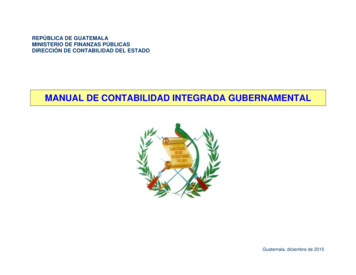 MANUAL DE CONTABILIDAD INTEGRADA GUBERNAMENTAL - Ministerio De Finanzas .