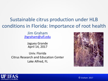 Sustainable Citrus Production Under HLB Conditions In Florida .