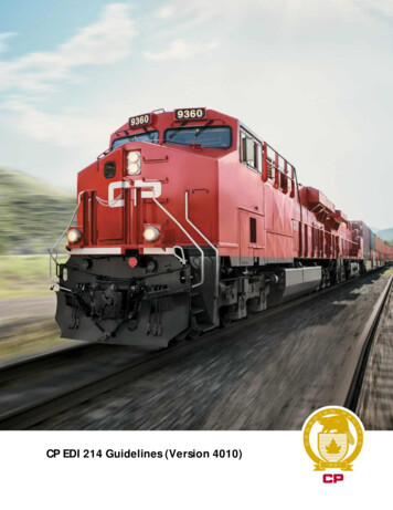 CP EDI 214 Guidelines (Version 4010) - Canadian Pacific Railway