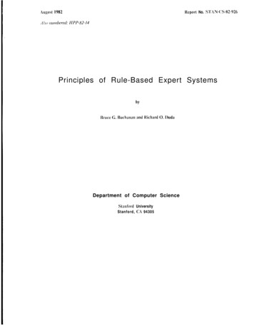 Principles Of Rule-Based Expert Systems - Stanford University