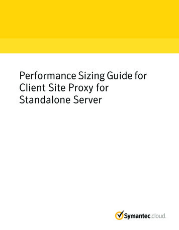 Performance Sizing Guide For Client Site Proxy For Standalone Server