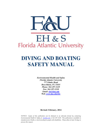 SAFETY MANUAL DIVING AND BOATING - Fau.edu