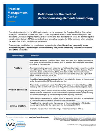 Definitions For The Medical Decision-making Elements Terminology