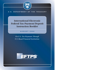 International Electronic Federal Tax Payment/Deposit . - EFTPS