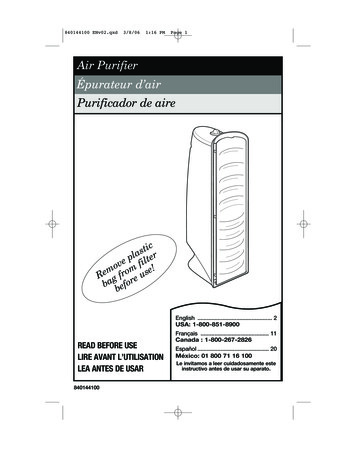 Air Purifier Épurateur D'air Purificador De Aire