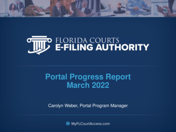 Portal Progress Report March 2022