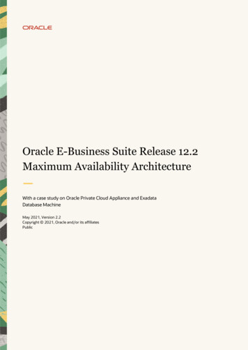 Oracle E-Business Suite Release 12.2 Maximum Availability Architecture