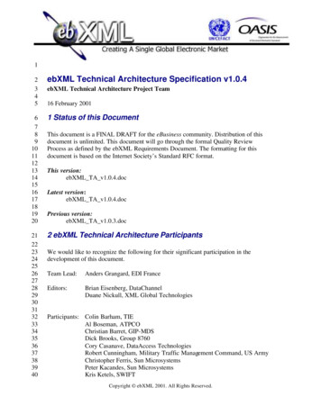 EbXML Technical Architecture Specification V1.0