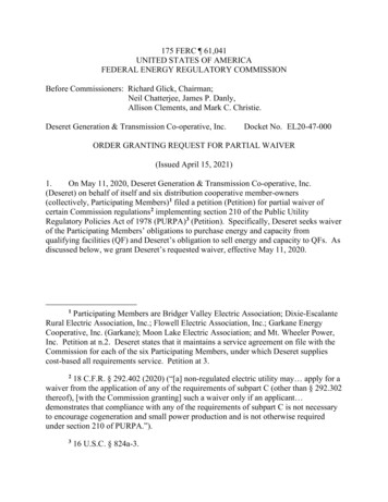 United States Of America Federal Energy Regulatory Commission Order .