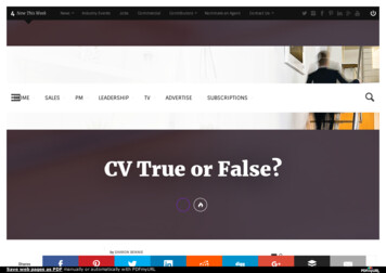 CV True Or False? - Sharon Bennie