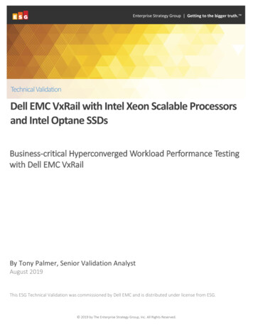 Dell EMC VxRail With Intel Xeon Scalable Processors And Intel Optane SSDs