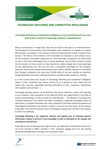 Technology Watching And Competitive Intelligence