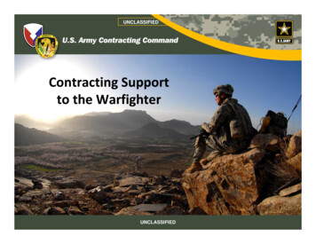 Contracting Support To The Warfighter