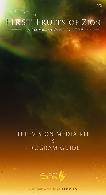 Television Media Kit Program Guide - First Fruits Of Zion TV & Videos