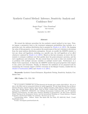 Synthetic Control Method: Inference, Sensitivity Analysis And Con Dence .