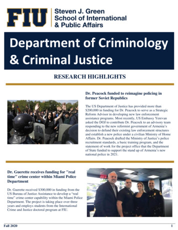 Department Of Criminology & Criminal Justice - Ccj.fiu.edu