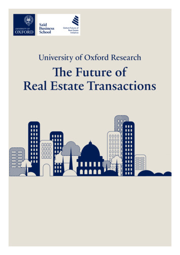 University Of Oxford Research The Future Of Real Estate Transactions