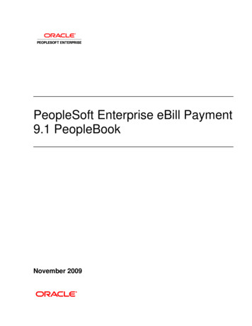 PeopleSoft Enterprise EBill Payment 9.1 PeopleBook - Oracle
