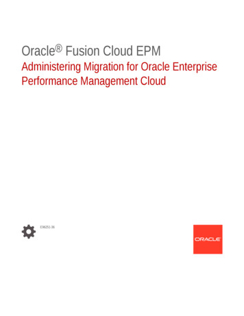 Administering Migration For Oracle Enterprise Performance Management Cloud