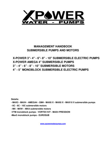 Management Handbook Submersible Pumps And Motors X-power 3- 4 - 6- 8 .