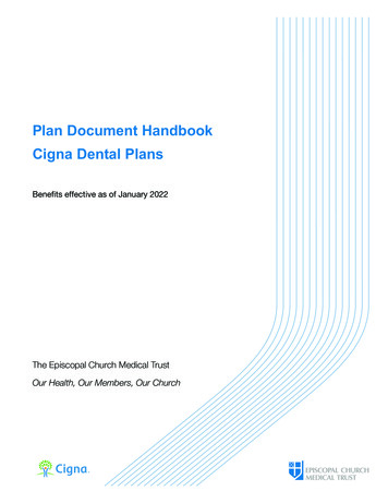 Plan Document Handbook Cigna Dental Plans - CPG