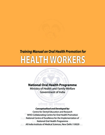 Training Manual On Oral Health Promotion For HealtH Workers