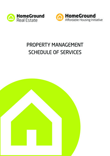 PROPERTY MANAGEMENT SCHEDULE OF SERVICES - HomeGround Real Estate