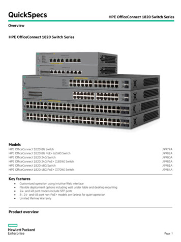 QuickSpecs HPE OfficeConnect 1820 Switch Series Overview HPE .