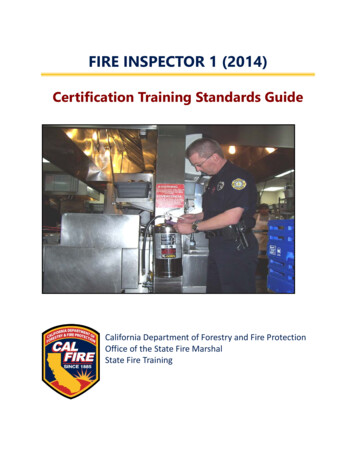 Fire Inspector 1 CTS Guide - California