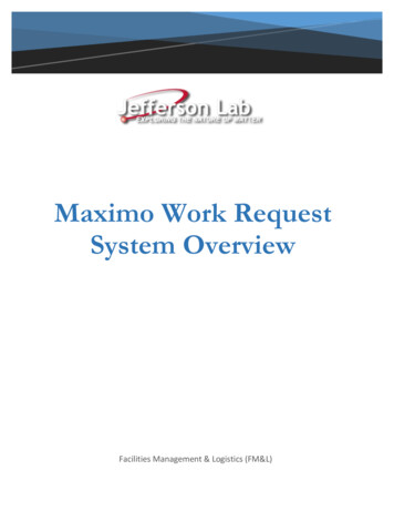 Maximo Work Request System Overview - Jlab 