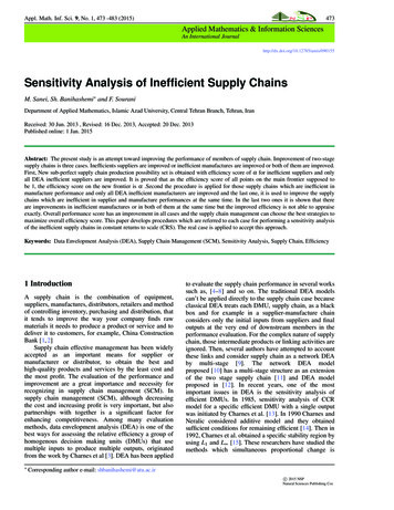Sensitivity Analysis Of Inefﬁcient Supply Chains - Naturalspublishing 