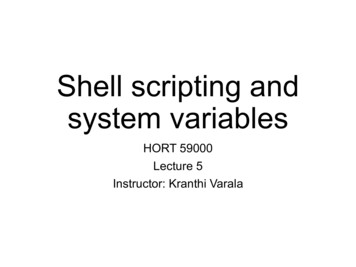 Shell Scripting And System Variables - Purdue University