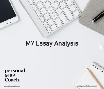 M7 Essay Analysis - Personal MBA Coach