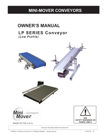 MM LP OwnersManual V2016-03 Final - Mini-Mover Conveyors