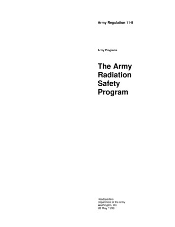 The Army Radiation Safety Program - Nuclear Regulatory Commission