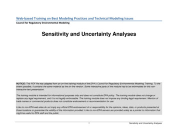 Sensitivity And Uncertainty Analyses - US EPA