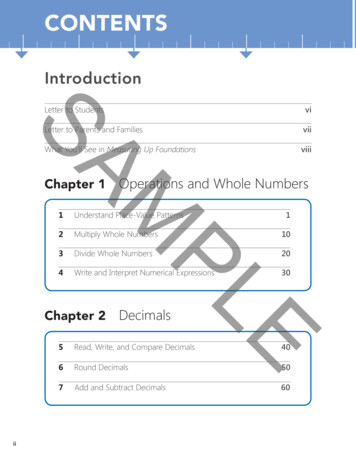 SAMPLE Chapter 1 Operations And Whole Numbers - Mastery Education