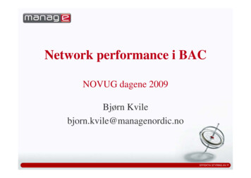 Network Performance I BAC - NoVUG