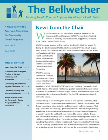 A Newsletter Of The News From The Chair W - Aacdp 