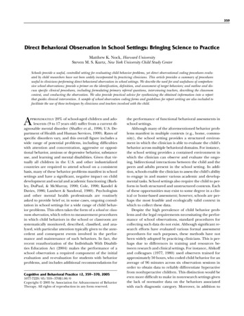 Direct Behavioral Observation In School Settings: Bringing Science To .