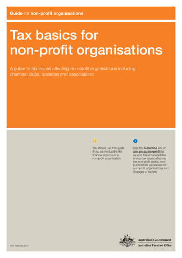 Tax Basics For Non‑profit Organisations - Australian Taxation Office