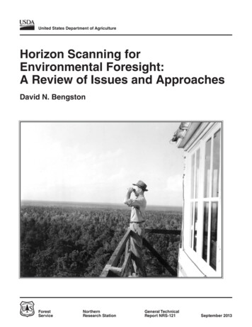 Horizon Scanning For Environmental Foresight: A Review Of Issues And .