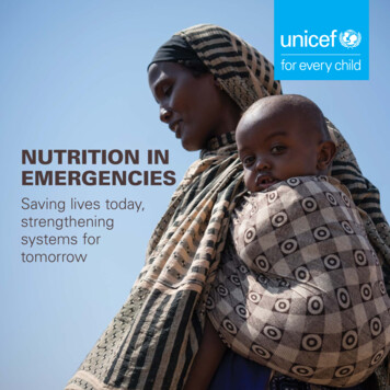 Nutrition In Emergencies - Unicef
