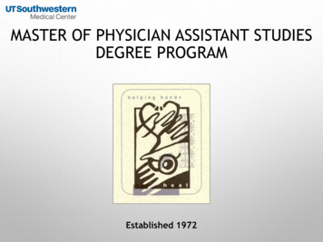 Master Of Physician Assistant Studies Degree Program - UT Southwestern